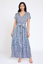Load image into Gallery viewer, Plus Floral Surplice Bodice Sash Maxi Dress