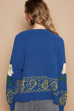 Load image into Gallery viewer, POL Flower Lace Patch Long Sleeve Sweater
