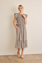 Load image into Gallery viewer, In February Floral Smocked Ruffled Midi Dress