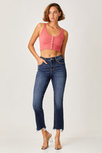 Load image into Gallery viewer, Risen Plus Size Frayed Hem Cropped Straight Jeans
