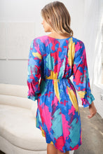 Load image into Gallery viewer, White Birch Full Size Printed V-Neck Mini Dress