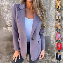 Load image into Gallery viewer, Womens Button Lapel Short Blazer Jacket Outwear
