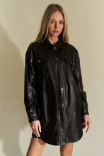 Load image into Gallery viewer, Davi & Dani Faux Leather Button Up Jacket with Chest Pockets