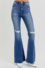 Load image into Gallery viewer, RISEN Full Size High Rise Distressed Raw Hem Flare Jeans