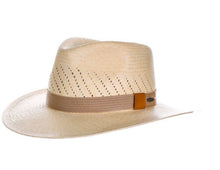 Load image into Gallery viewer, Striped Bow Flat-brimmed Straw Top Hat