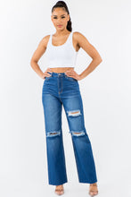 Load image into Gallery viewer, American Bazi High Waist Distressed Wide Leg Jeans