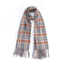 Load image into Gallery viewer, Striped Plaid Fringed Scarf