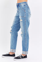 Load image into Gallery viewer, Judy Blue Full Size Distressed Straight Jeans with Patch Pockets
