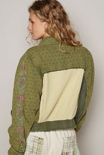 Load image into Gallery viewer, POL Embroidered Sleeve Raw Edge Quilted Jacket