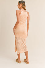 Load image into Gallery viewer, MABLE Floral Design Knit Slit Midi Dress