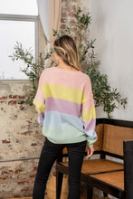 Load image into Gallery viewer, Sew In Love Full Size Color Block Round Neck Dropped Shoulder Sweater