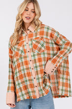 Load image into Gallery viewer, SAGE + FIG Side Slit Plaid Button Down Long Sleeve Shirt