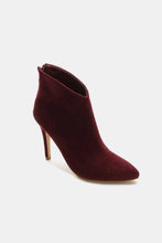 Load image into Gallery viewer, Beast Fashion Suede Stiletto Ankle Booties with Back Zippers