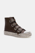 Load image into Gallery viewer, Beast Fashion Multi-Buckle Straps Studded Platform Sneakers