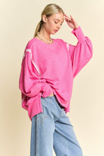 Load image into Gallery viewer, Davi & Dani Side Slit High-Low Lantern Sleeve Knit Top