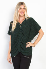 Load image into Gallery viewer, Be Stage Full Size Lurex Center Elastic Cinched Knit Top
