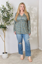 Load image into Gallery viewer, Heimish Full Size Floral Half Button Long Sleeve Blouse
