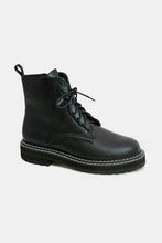 Load image into Gallery viewer, Beast Fashion Faux Leather Lace-Up Boots with Side Zipper