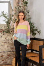 Load image into Gallery viewer, Sew In Love Full Size Color Block Round Neck Dropped Shoulder Sweater