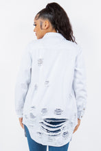 Load image into Gallery viewer, American Bazi Distressed Button Up Long Sleeve Denim Jacket