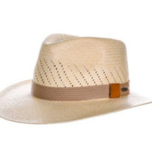 Load image into Gallery viewer, Striped Bow Flat-brimmed Straw Top Hat