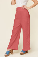 Load image into Gallery viewer, Double Take Full Size Texture Smocked Waist Wide Leg Pants
