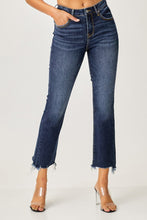 Load image into Gallery viewer, Risen Plus Size Frayed Hem Cropped Straight Jeans