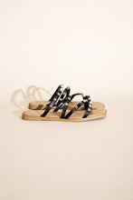 Load image into Gallery viewer, Temira - Black - Strappy - Open Toed - Studded Flat Square Slides