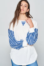 Load image into Gallery viewer, Super Lady Full Size French Terry Striped Long Sleeve Top