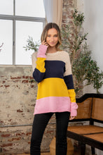 Load image into Gallery viewer, Sew In Love Plus Size Color Block Exposed Seam Sweater