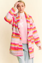 Load image into Gallery viewer, Davi & Dani Contrast Striped Open Front Coat with Pockets