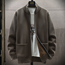 Load image into Gallery viewer, Mens Autumn & Winter Colar Leisure Fleece-lined Cardigan Long