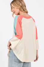 Load image into Gallery viewer, SAGE + FIG Color Block Curved Hem T-Shirt