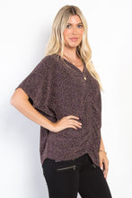 Load image into Gallery viewer, Be Stage Full Size Lurex Center Elastic Cinched Knit Top