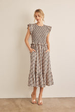 Load image into Gallery viewer, In February Floral Smocked Ruffled Midi Dress