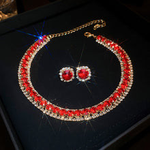 Load image into Gallery viewer, Earrings & Necklace Set -  Square Elegant High-grade Clavicle Chain & Earrings