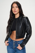 Load image into Gallery viewer, Coalition LA Zip Up Cropped Bomber Jacket