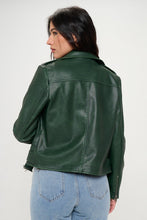 Load image into Gallery viewer, Coalition LA Zip Up Biker Jacket with Belt