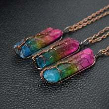 Load image into Gallery viewer, Stone Crystal Pillar Tree Of Life Pendant Fashion Necklace