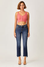 Load image into Gallery viewer, Risen Plus Size Frayed Hem Cropped Straight Jeans