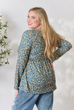 Load image into Gallery viewer, Heimish Full Size Floral Half Button Long Sleeve Blouse