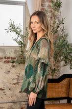 Load image into Gallery viewer, Sew In Love Full Size Snakeskin Print Long Sleeve Top with Ruffle