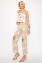 Load image into Gallery viewer, RISEN Full Size High Rise Star Printed Frayed Hem Jeans