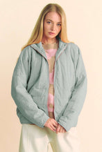 Load image into Gallery viewer, Davi & Dani Quilted Zip Up Dropped Shoulder Jacket