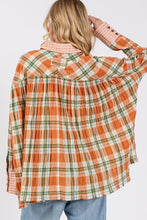 Load image into Gallery viewer, SAGE + FIG Side Slit Plaid Button Down Long Sleeve Shirt