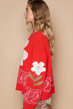 Load image into Gallery viewer, POL Flower Lace Patch Long Sleeve Sweater