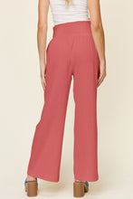 Load image into Gallery viewer, Double Take Full Size Texture Smocked Waist Wide Leg Pants