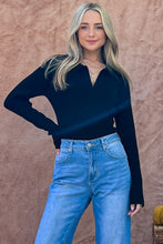 Load image into Gallery viewer, And The Why Plus Size Johnny Collar Long Sleeve Ribbed Bodysuit