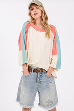 Load image into Gallery viewer, SAGE + FIG Color Block Curved Hem T-Shirt