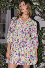 Load image into Gallery viewer, ODDI Floral Ruched Mini Dress